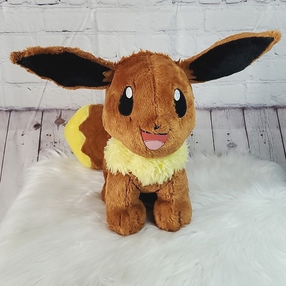 2017 Pokémon Build-a-Bear Eevee Large Plush Stuffed Animal Toy 19" Collectible - Picture 3 of 17